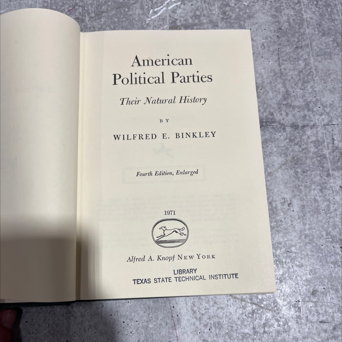 american political parties their natural history book, by wilfred e. binkley, 1971 Hardcover