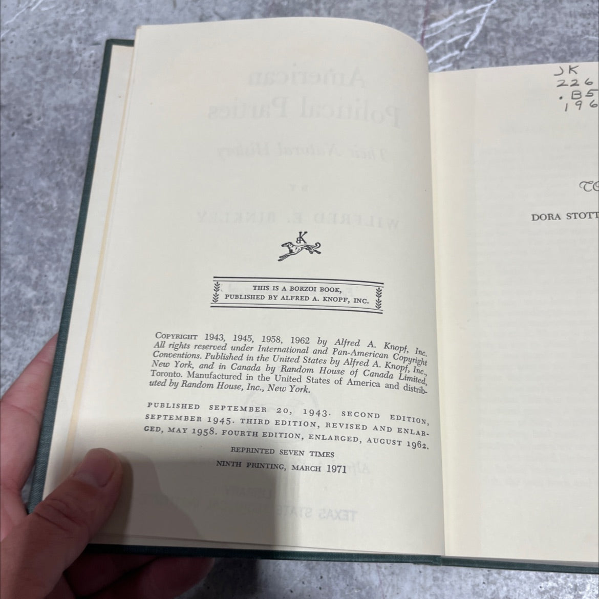 american political parties their natural history book, by wilfred e. binkley, 1971 Hardcover