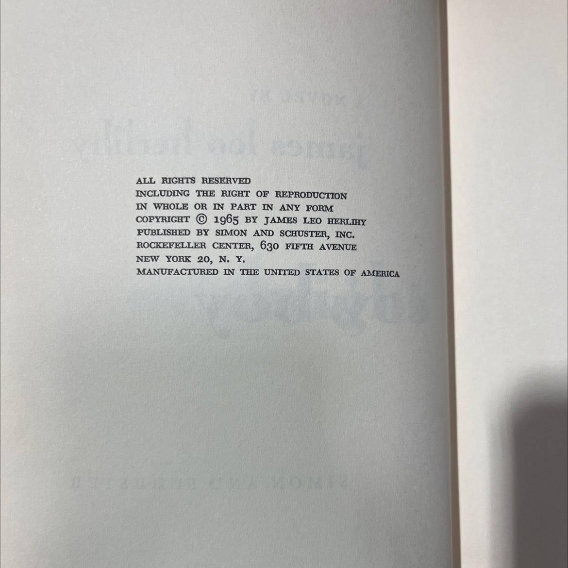 midnight cowboy book, by james leo herlihy, 1965 Hardcover