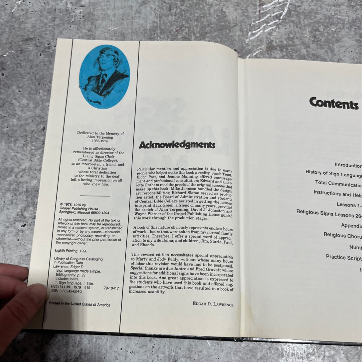 sign language made simple book, by edgar d. lawrence, 1990 Hardcover