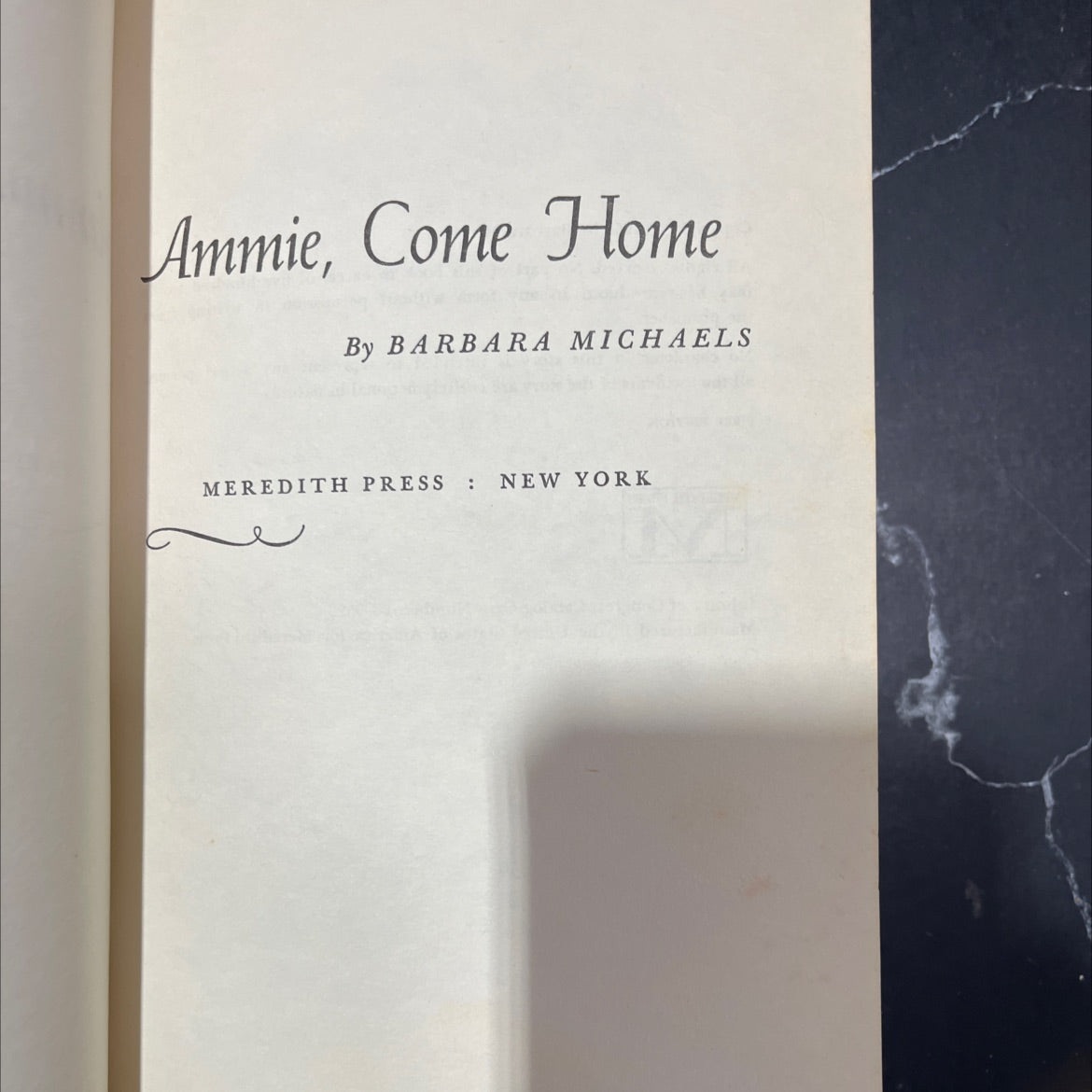 ammie, come home book, by barbara michaels, 1968 Hardcover