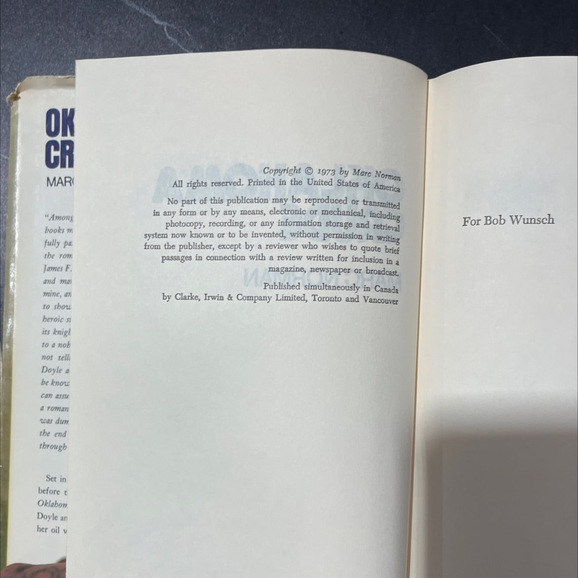 mohajno equa oklahoma crude book, by marc norman, 1973 Hardcover