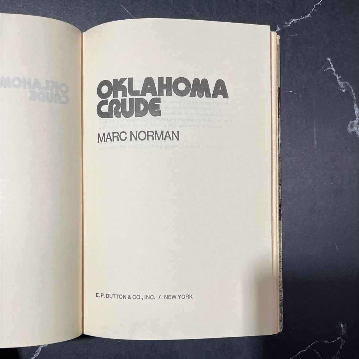 mohajno equa oklahoma crude book, by marc norman, 1973 Hardcover