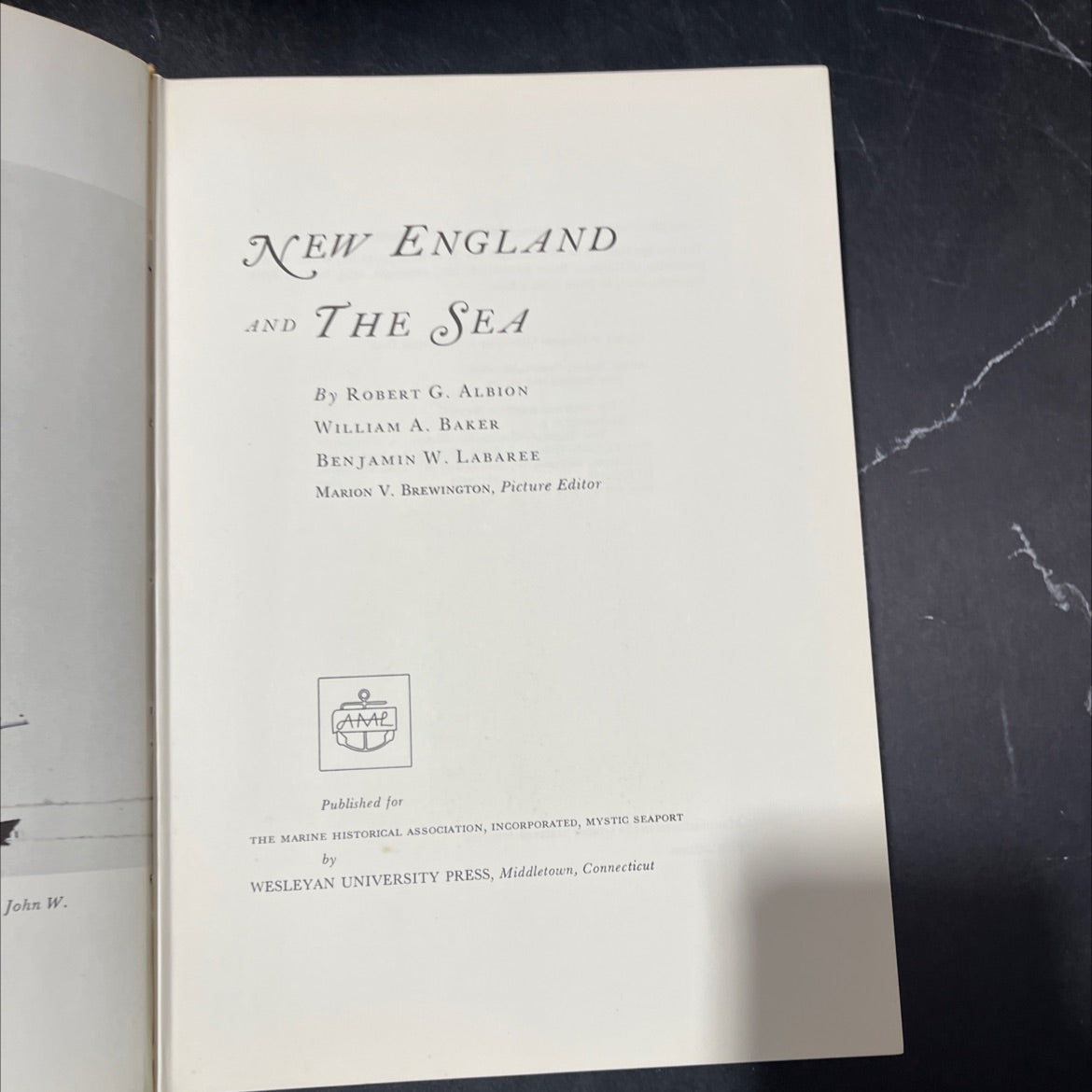new england and the sea book, by robert g. albion, william a. baker, benjamin w. labaree, 1972 Hardcover