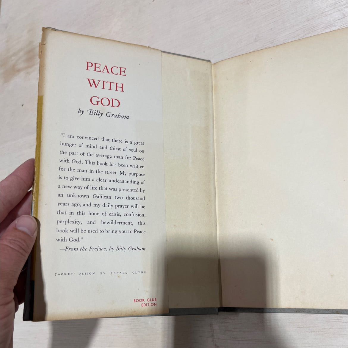 peace with god book, by billy graham, 1953 Hardcover