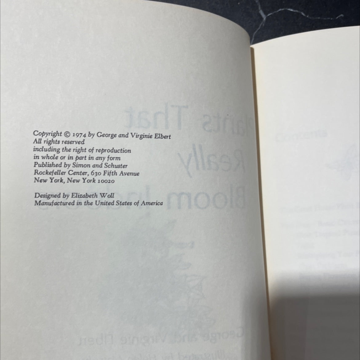 plants that really bloom indoors book, by George and Virginie Elbert, 1974 Hardcover