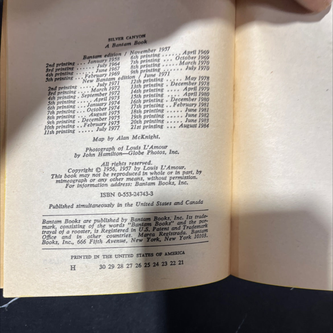 silver canyon book, by louis l'amour, 1984 Paperback
