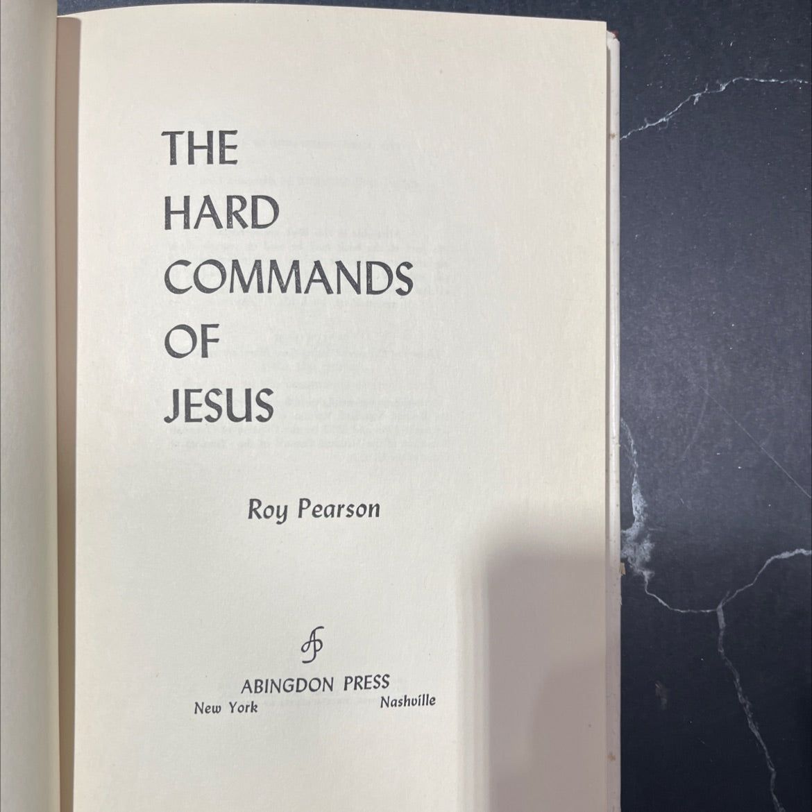 the hard commands of jesus book, by roy pearson, 1957 Hardcover