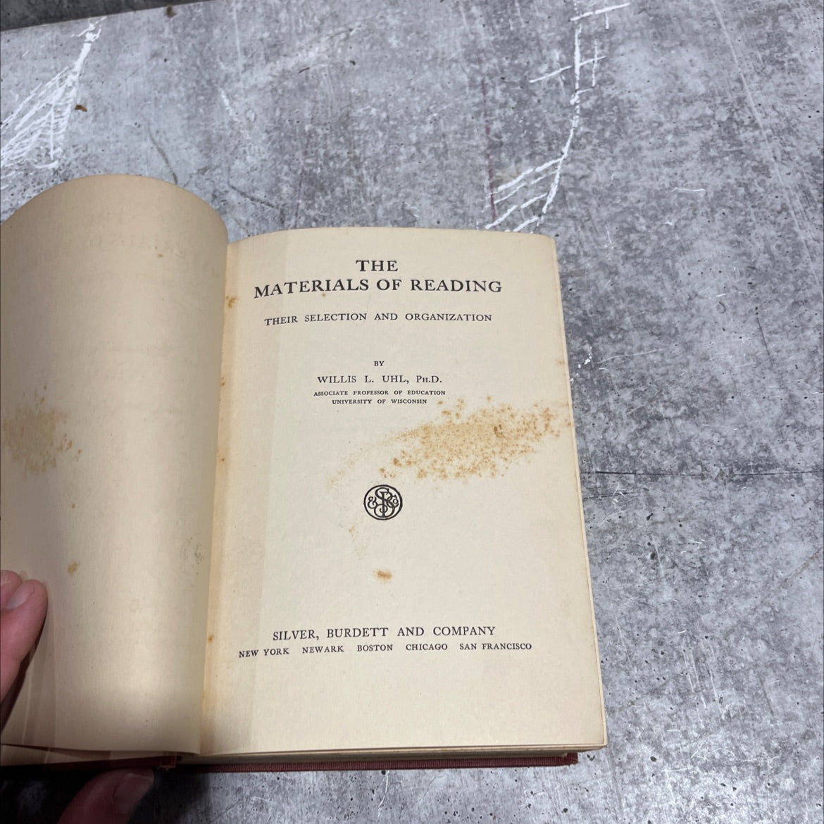 the materials of reading their selection and organization book, by willis l. uhl, 1924 Hardcover