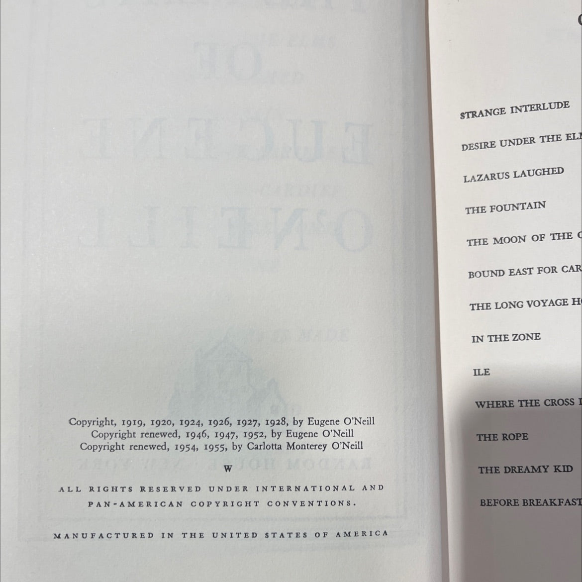 the plays of eugene o'neill book, by eugene o'neill, 1955 Hardcover