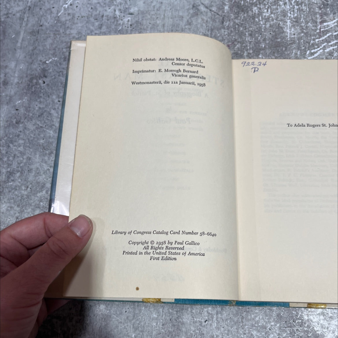 the steadfast man a biography of st. patrick book, by paul gallico, 1958 Hardcover